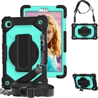 NIKCORP Zaštitna maska za Samsung Galaxy Tab A 8.0" s rotirajućim stalkom i naramenicom troslojna, zelena